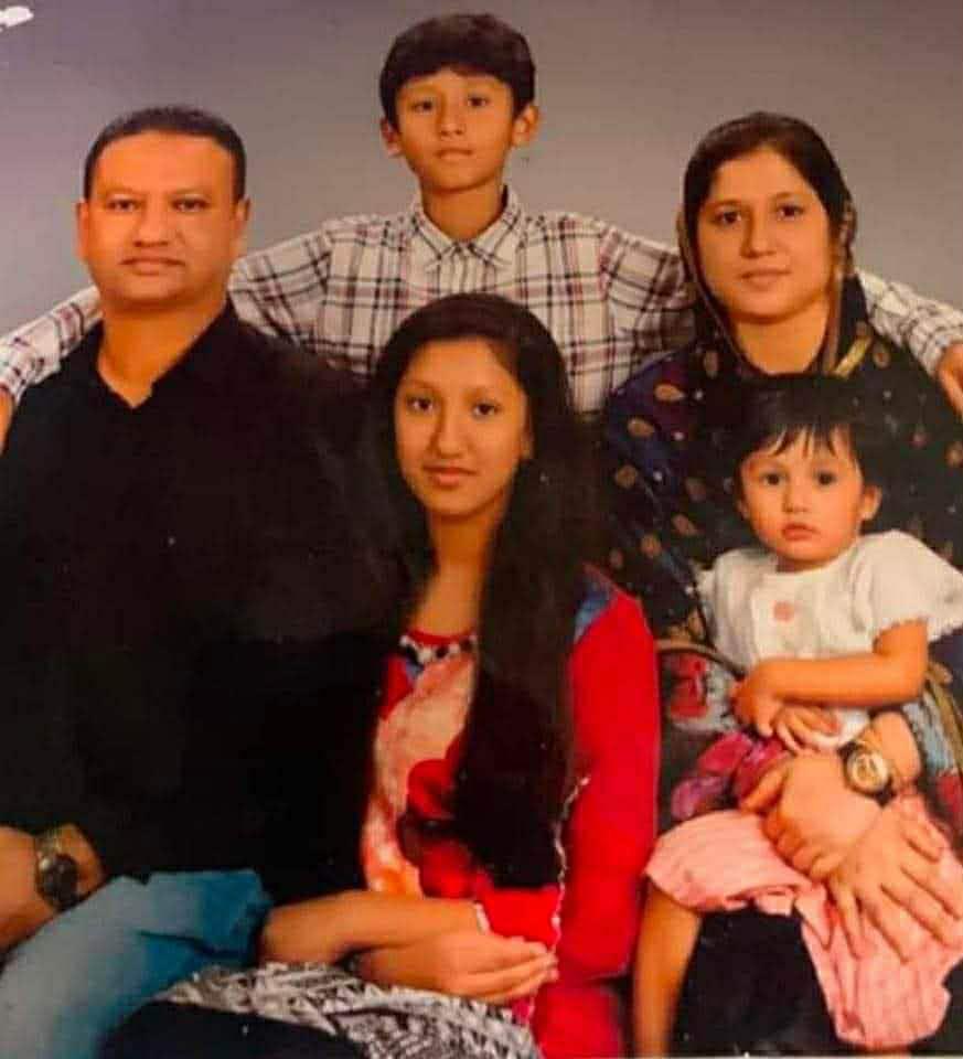 Nilima Alam Zara with her parents and siblings